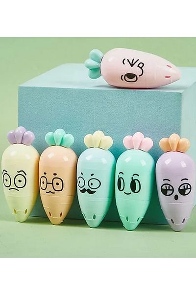 Por Favor 6-Piece Mini Carrot Highlighter Set