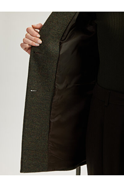 Koton Dvouřadý krátký kašmírový kabát s detailem pásku