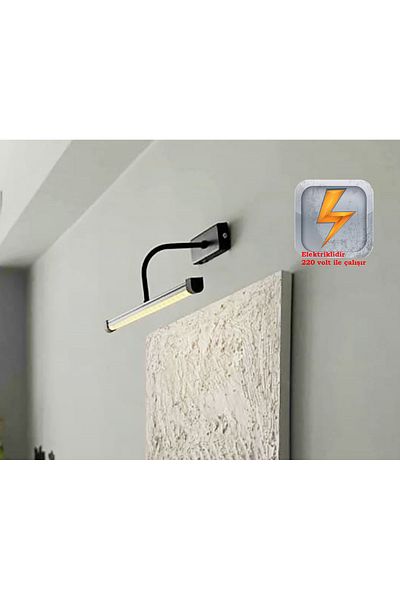 gaziantepavize Electric 50cm World Black Case Modern Decorative Daylight Led Wall Sconce (Not with Battery)