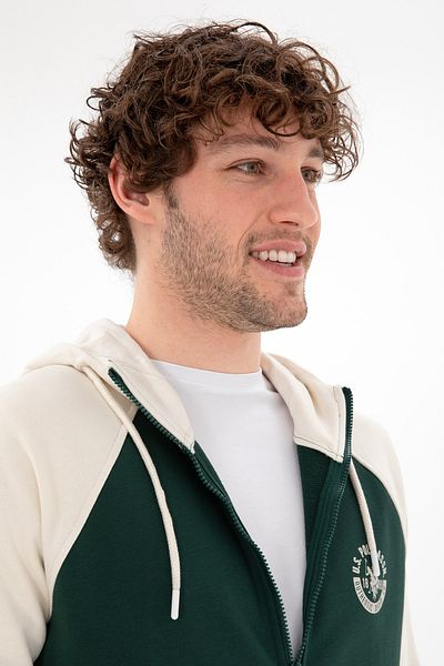 U.S. Polo Assn. Men's Dark Green Knitted Cardigan 50293396 -Vr079