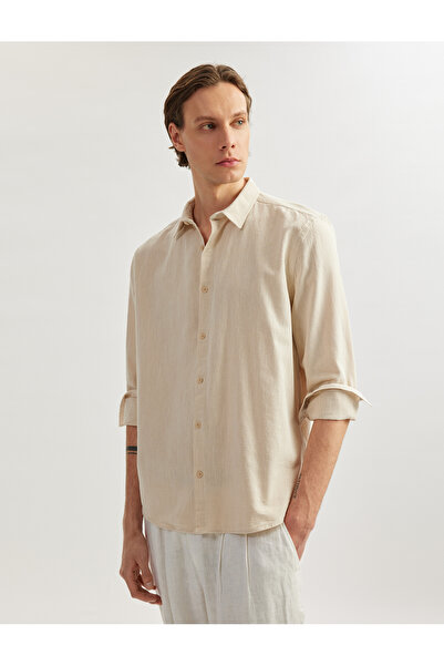 Koton Cotton Buttoned Regular Fit Long Sleeve Classic Shirt