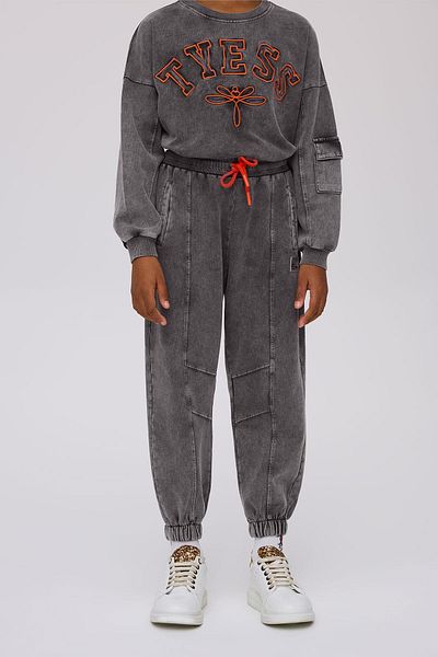 Tyess Pantaloni de trening pentru fete BG Store Gri Melange