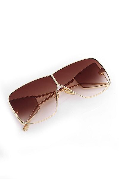 Angel Eyes Uv400 Protection - Gold Frame Brown Glass Ski Goggles