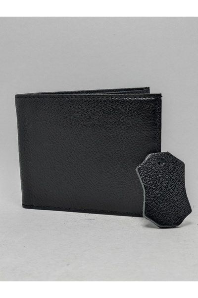 Stylish Genuine Leather Wallet with Original Men's Black Gift Box Card Holder and Paper Money Divider Wallet