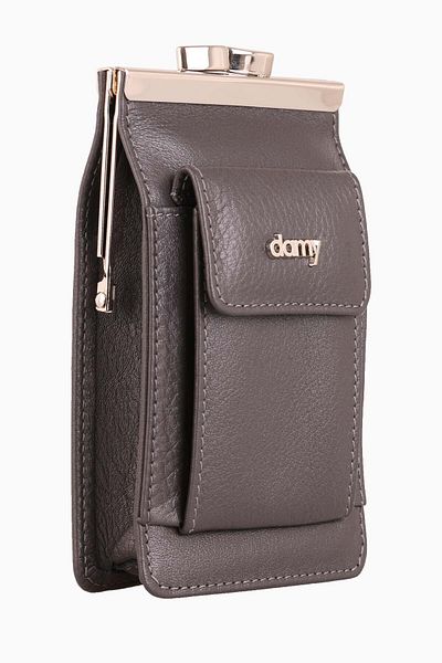 DAMY Anthracite K702 - Long Short Slim Cigarette Box, Genuine Leather Cigarette Portfolio and Case