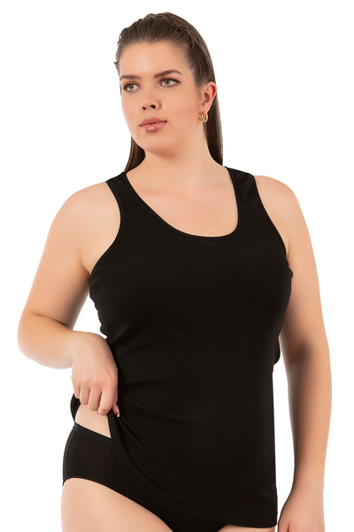 ÖZKAN underwear Özkan 0111-Bb Women &Apos; S Undershirt - 100% Cotton, Flexible and Comfortable, Thick Sling, Plus Size