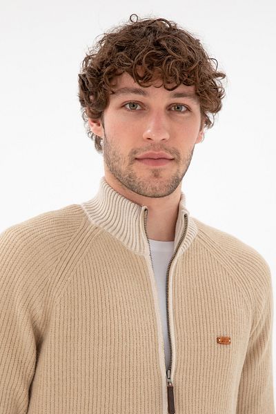U.S. Polo Assn. Men's Sand Knitwear Cardigan 50297467 -Vr085