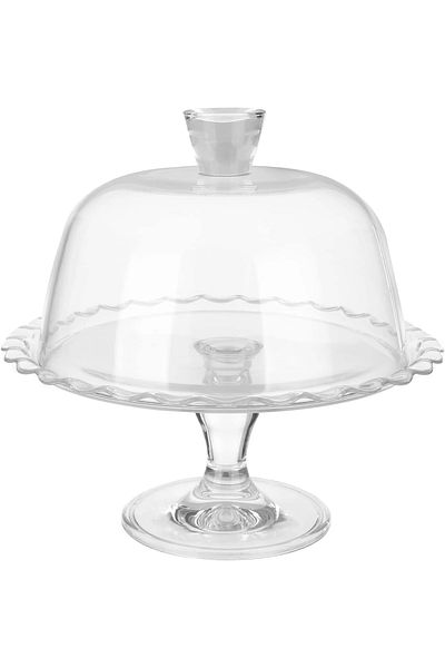 Paşabahçe 96952 Patisserie Footed Cake Jar Serving Plate with Lid