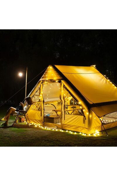 Campfit Tourus Şişme Çadır 420Denye 300X210X200 Cm 6,00M2 Çantalı Pompalı Lüx Şişme Çadır