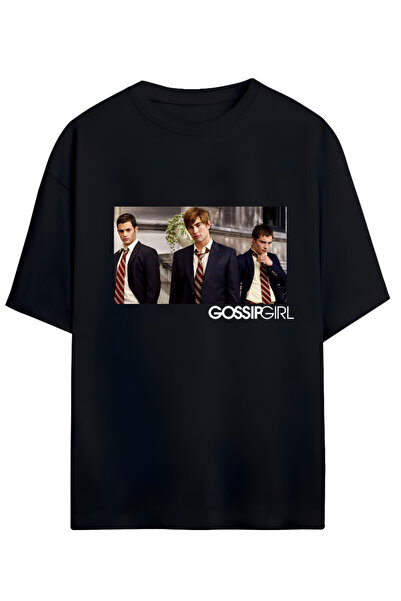 MAGORS ΤΗΛΕΟΡΑΣΗ GOSSIP GIRL - Βαμβακερό μπλουζάκι Unisex Oversize με ψηλή στ...
