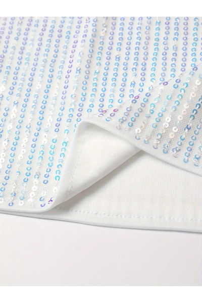 miço kids Solid Color Woven Etek with Sequin Decoration