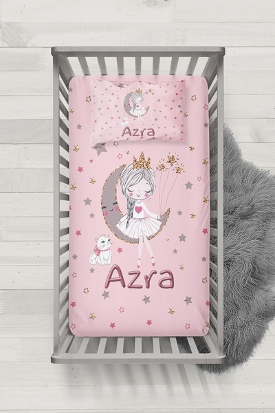 MEKTA HOME BEBEK İSİMLİ BEŞİK YATAK ÖRTÜSÜ MİBYÖ-3047