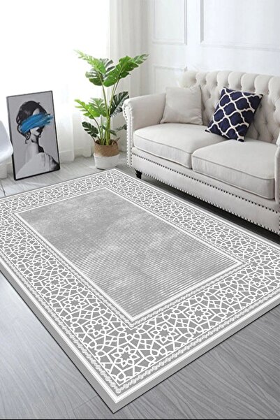 Hevia Home Modern Dijital Baskı Kaymaz Taban Salon Halısı Mutfak Halısı Korid...