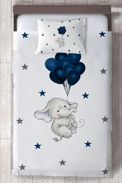 MEKTA HOME Baby and Children's Room Cute Elephant and Balloons Bedspread Mktyo-198