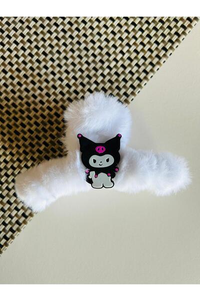 KAYLANIN DÜNYASI مشبك مزلاج من القطيفة باللون الأبيض من كورامي