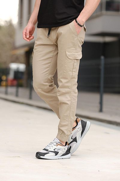 Oksit 1569 Lycra Men's Cargo Pants with Elastic Waist and Legs