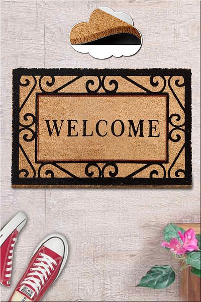 Chilai Home Coco Fold Beige Natural Koko Mat, Bristle Door Mat
