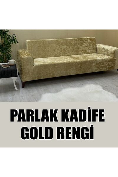 KILIFSAN PARLAK KADİFE KUMAŞ ÜÇLÜ & ÇEKYAT  KOLTUK KILIFI