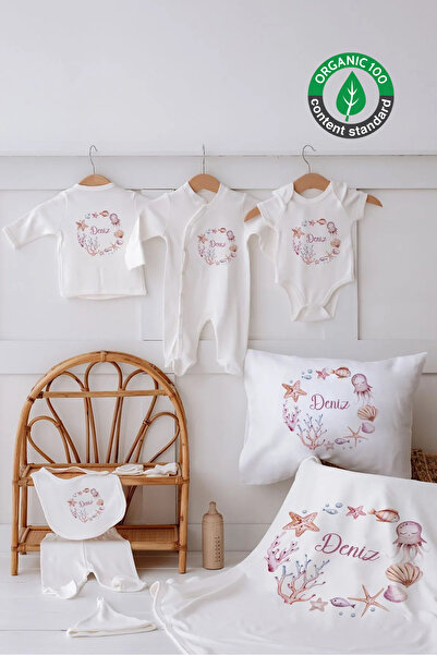 Lilabio %100 Organik Isme Özel Isimli 10lu Hastane Çıkışı Deniz Kabuğu