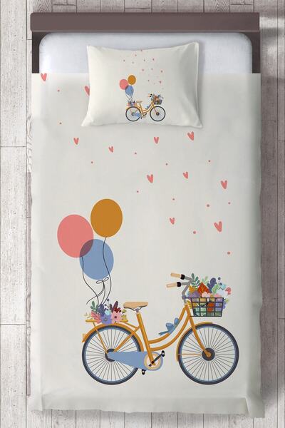 MEKTA HOME Bebek Ve Çocuk Odası Bisikletli Yatak Örtüsü Mktyo-167