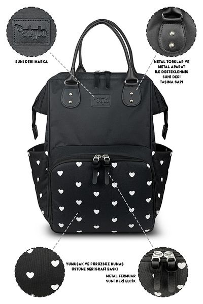 Stylo Paris X Pro - Women & Mother Baby Care Backpack, Hearted