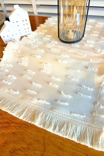 bufidik Τετράγωνο υφή με κρόσσια Runner 40x140 cm