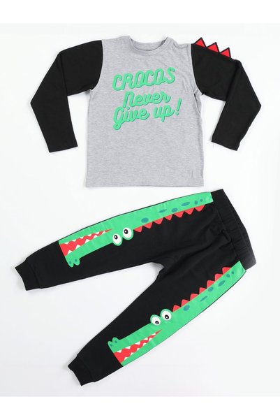 Casabony Set pantaloni+tricou pentru băiat Crocos Black