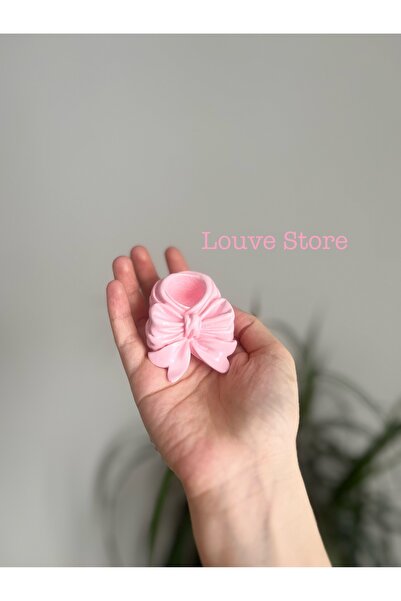 Louve Store Pembe Kurdele , Fiyonk Şeklinde Şamdan , Mumluk