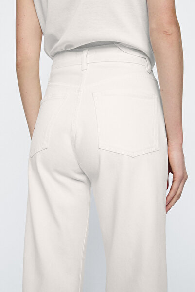 Massimo Dutti Pamuk Karışımlı Yüksek Bel Straight Fit Jean