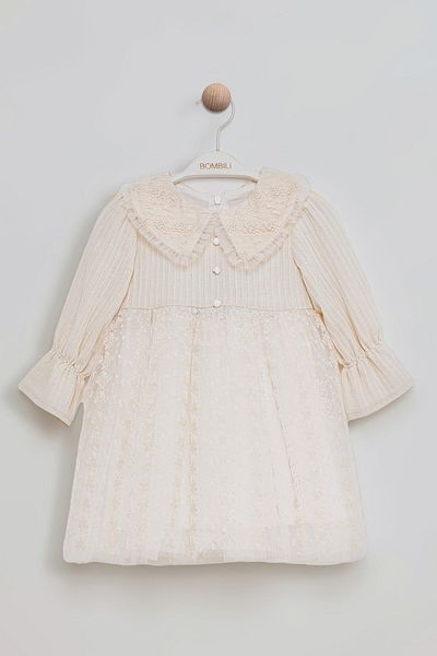 Bombili Lace Detailed Skirt Tulle Special Occasion Baby Girl Dress