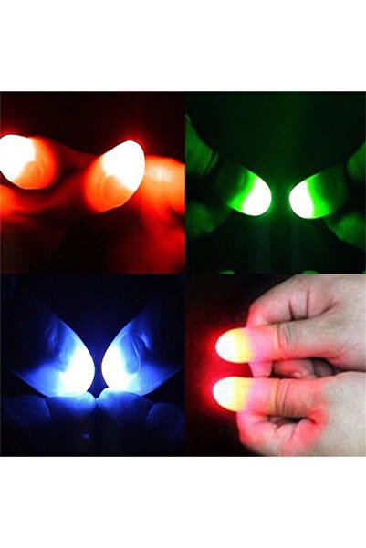 Belle Fusion Led Işıklı Renkli Sihirli Parmak Işıklı Parmak Şaka Parmak 1 Adet