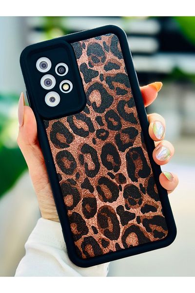 Go Aksesuar جراب سيليكون بتصميم جلد الفهد متوافق مع هاتف Galaxy A52