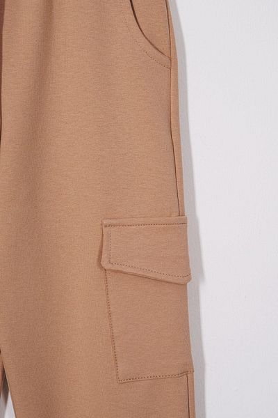 zepkids Φούτερ για αγόρια με διπλή τσέπη Cargo Pocket Mink Color με μονό πάτο