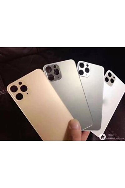 Genel Markalar Iphone 11 Pro Max Kamera Camlı Arka Kapak Batarya Pil Kapağı Beyaz