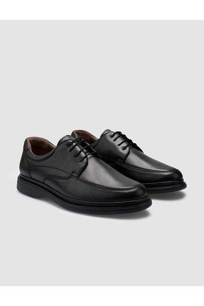 Cabani 100% Genuine Leather Black Men's Casual Shoes