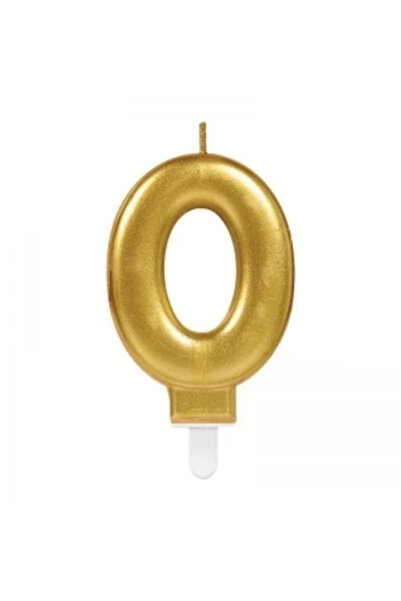 Belle Fusion 0 عدد شمعة لون ذهبي