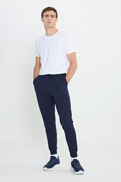 AC&Co / Altınyıldız Classics Erkek Siyah-Lacivert-Gri 3'lü Paket 2 Iplik Pamuklu Jogger Cepli Rahat Standart Fit  Eşofman Altı