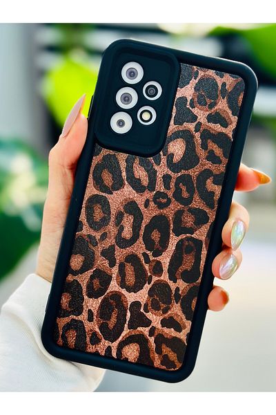Go Aksesuar جراب سيليكون بتصميم جلد الفهد متوافق مع هاتف Galaxy A23
