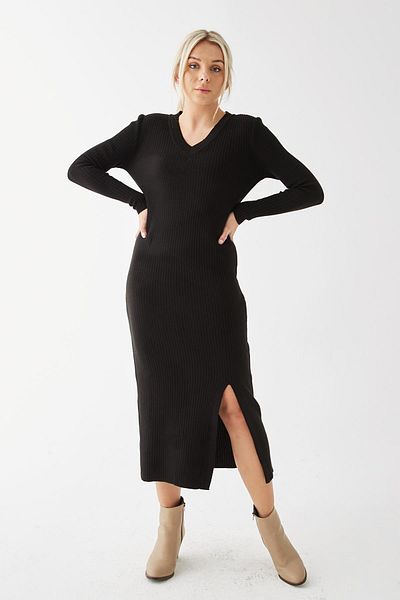 Fashion Friends Rochie midi cu decolteu în V cu croială relaxată ROCHIE 23K0481K1