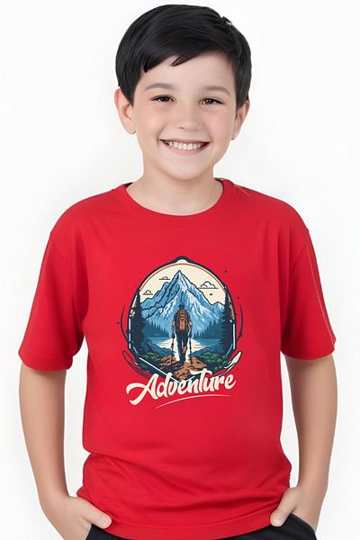 YA KO KİDS 3-Piece Surf Club-Adventure-Deer Printed Boys' Short Sleeve T-Shirt