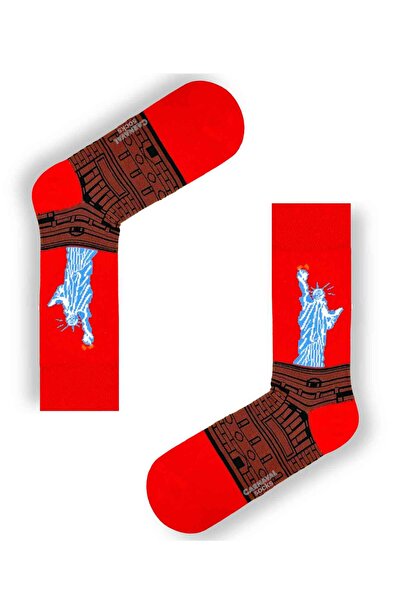 CARNAVAL SOCKS 7-Pece Art Socks-1 Patterned Art Colorful Socks Set 1009
