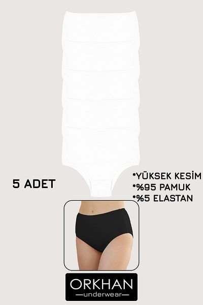 ORKHAN Women's High Waist Panties, Cotton South Head, Green & Whirlwind Fabric, for Cold Times Needs 5Pcs/Set