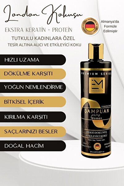 EM AMANOS BEAUTY London Kokusu - Kadın Şampuan - Doğal Bitki Özlü Keratin Ve Kolajen Içerir - Önler