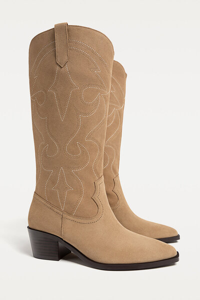 Stradivarius Süet kovboy çizmesi