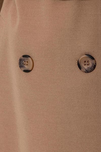 Concept. Zweireihiger, an der Taille gebundener, mittellanger Mantel Kamel 3754