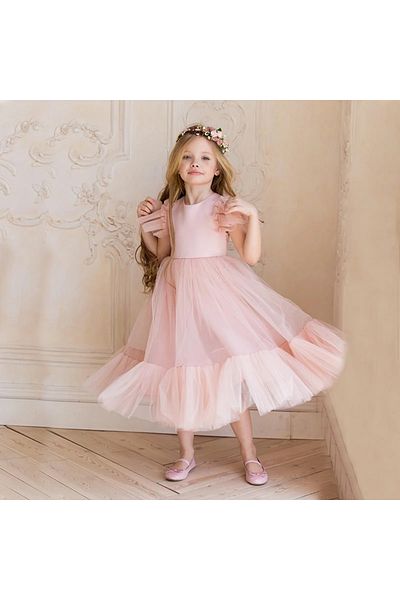 egolika kids Κοριτσίστικο φόρεμα από σατέν τούλι Sorez - Φόρεμα αποφοίτησης και χορού