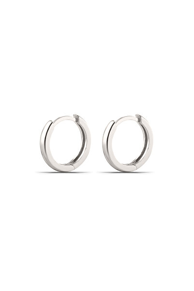 Parmas Design Taşsız Tamtur 12 mm Halka 925 Ayar Gümüş Unisex Küpe