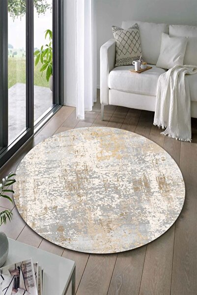 Zeria Home Oval Kaymaz Taban Dijital Baskı Halı Yıkanabilir Yolluk Antre Kori...