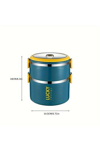 AYB Modern Lunch Box Food Thermos with Steel Thermos Carry Bag and Fork Spoon Set
