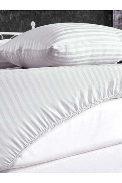 Göztepe tekstil Cotton Satin Striped Elastic Sheet